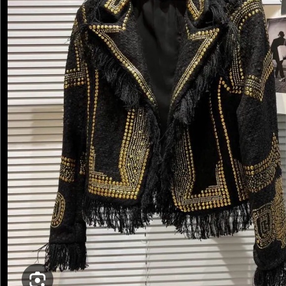 Embellished Black Jacket by Seviq - Picture 3 of 3